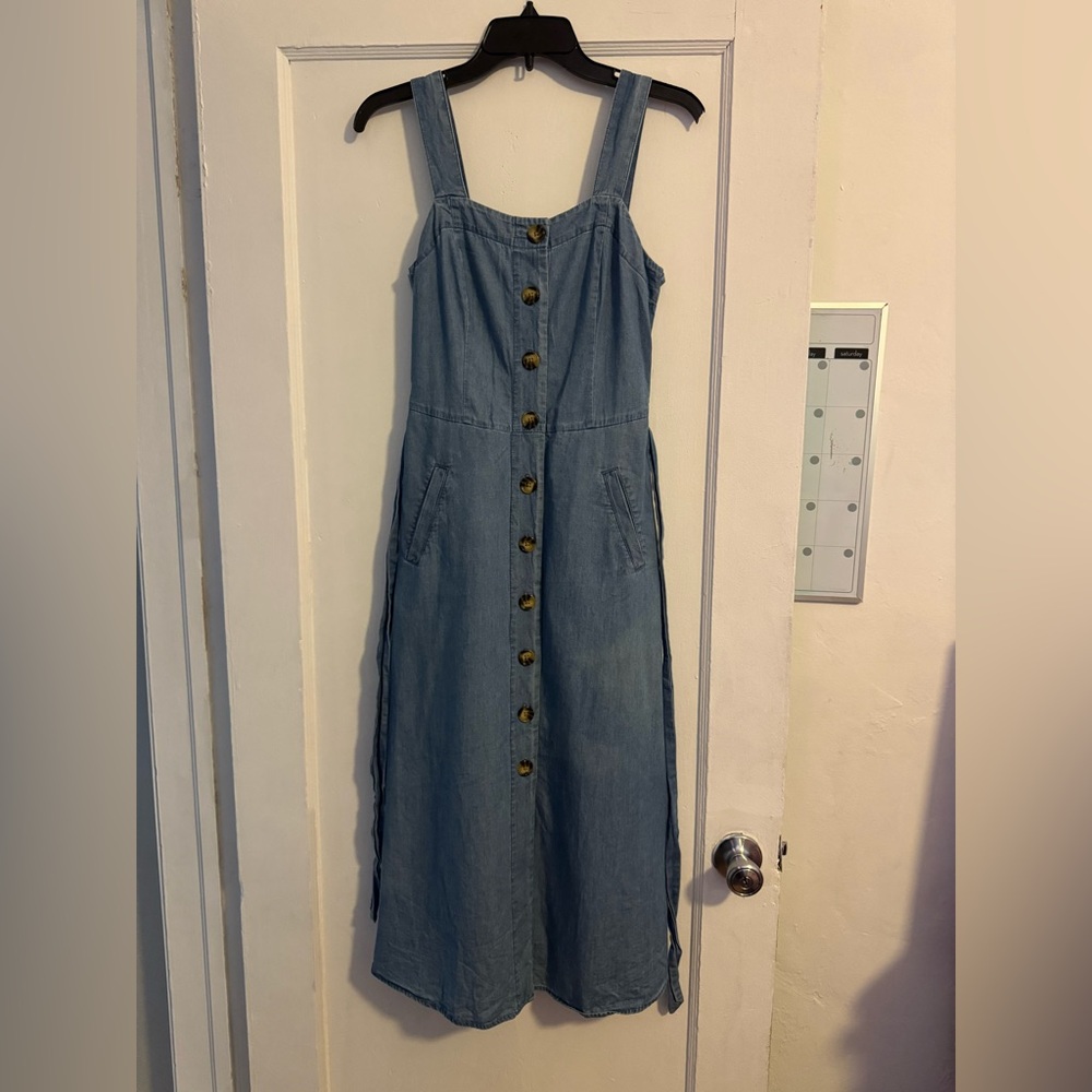 a new day Blue Button-Down Midi Dress